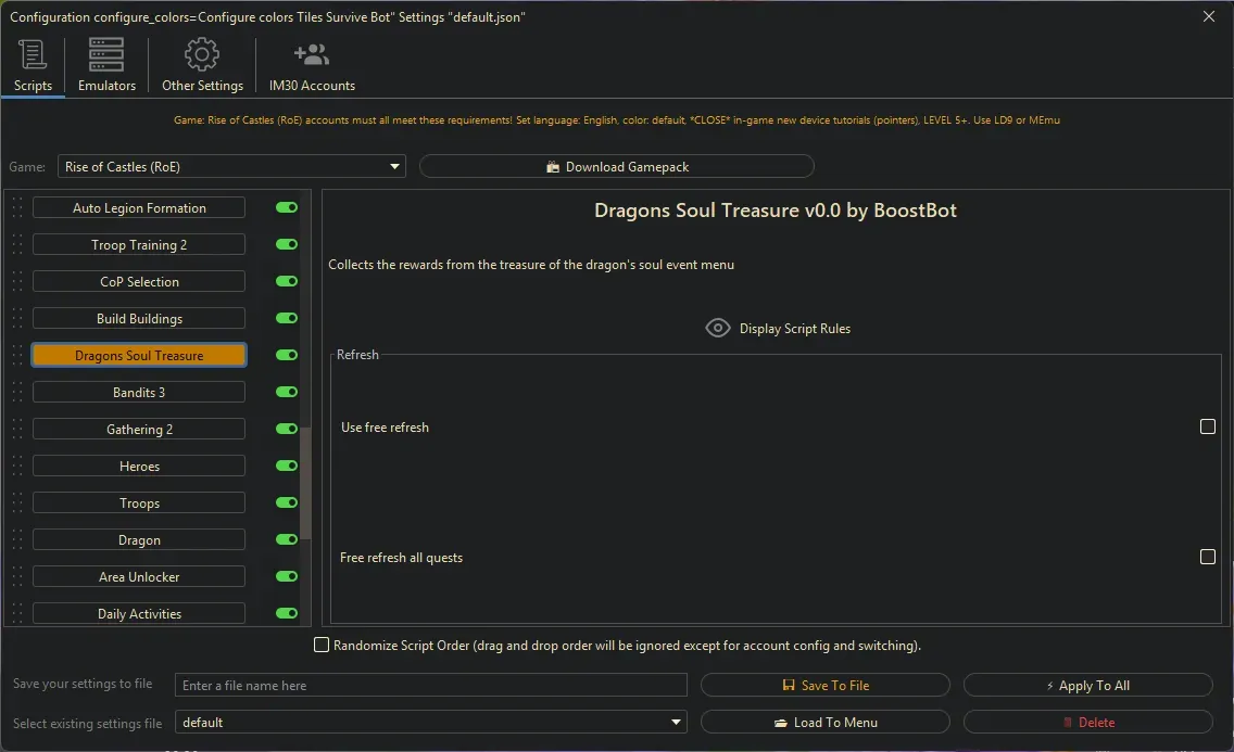 Rise of Castles Bot - Dragons Soul Treasure