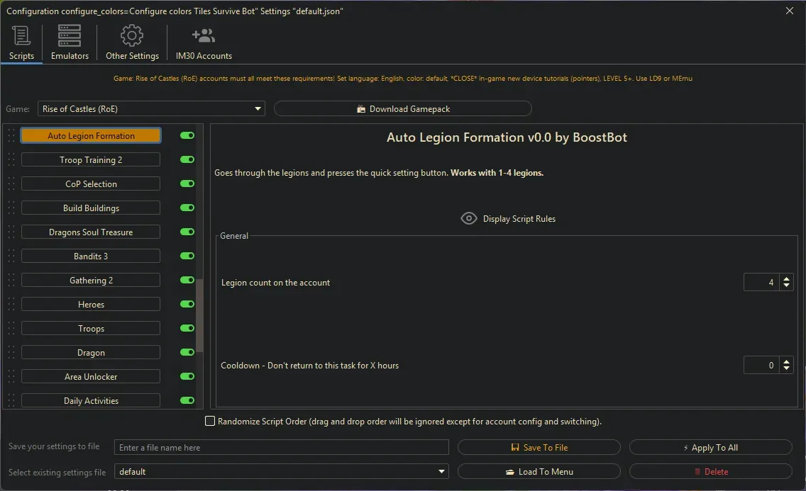 Rise of Castles Bot - Auto Legion Formation